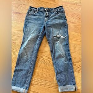 Old Navy Boyfriend Jeans in Distressed Denim Blue